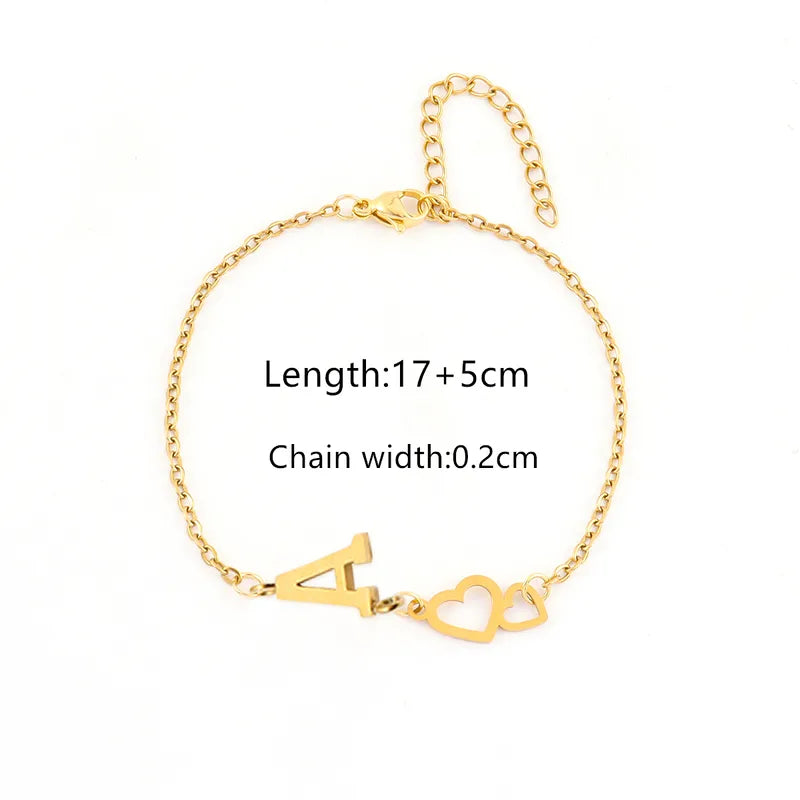 Loving Hearts Letter Bracelet