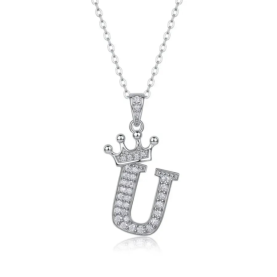 Everlasting Crown Letter Pendant