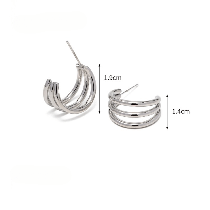 Gold Plated C-Shape Earrings