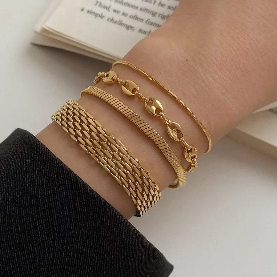 Gold Plated Simple Style Bracelets