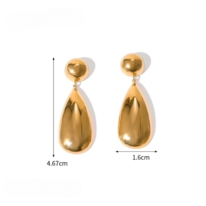 Golden Water Drop Earrings
