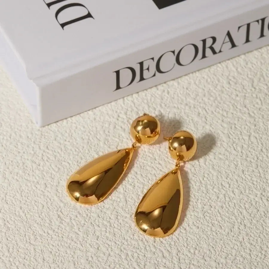 Golden Water Drop Earrings