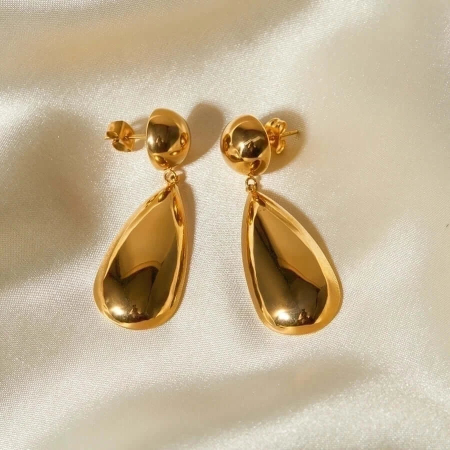 Golden Water Drop Earrings