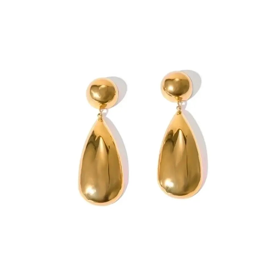 Golden Water Drop Earrings