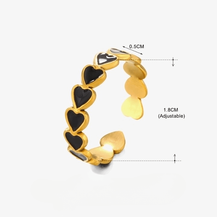 Heart Shape Enamel Open Ring