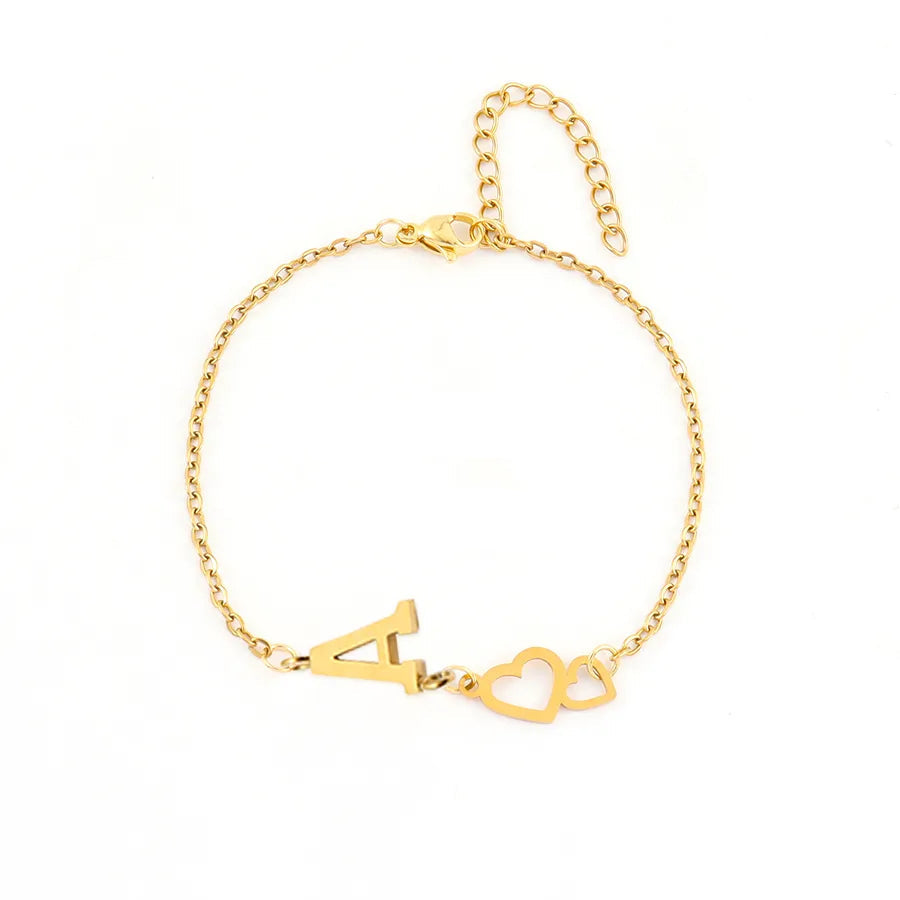 Loving Hearts Letter Bracelet