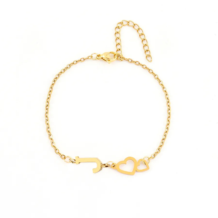 Loving Hearts Letter Bracelet