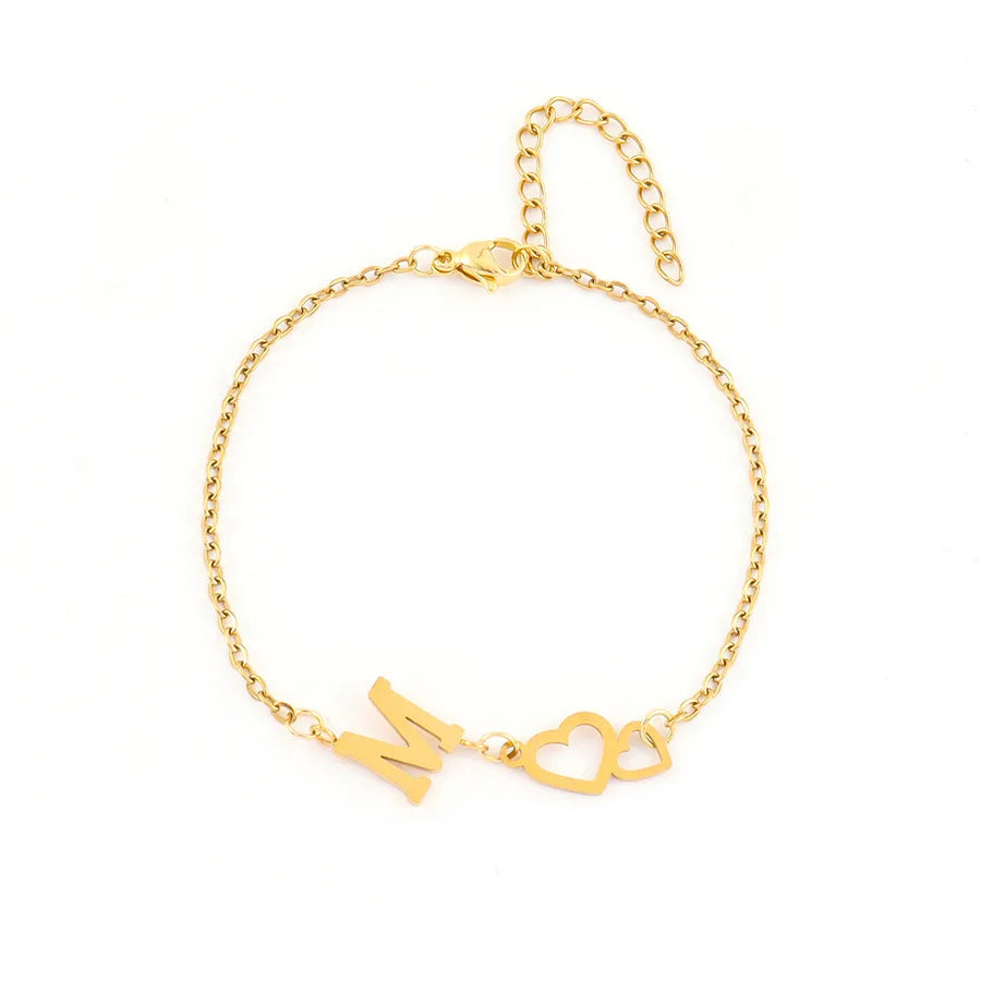 Loving Hearts Letter Bracelet
