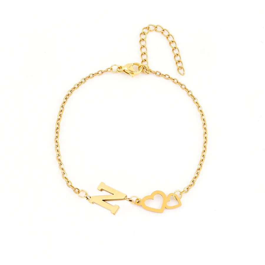 Loving Hearts Letter Bracelet