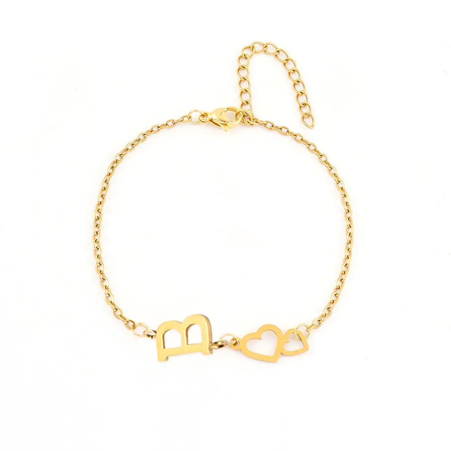 Loving Hearts Letter Bracelet