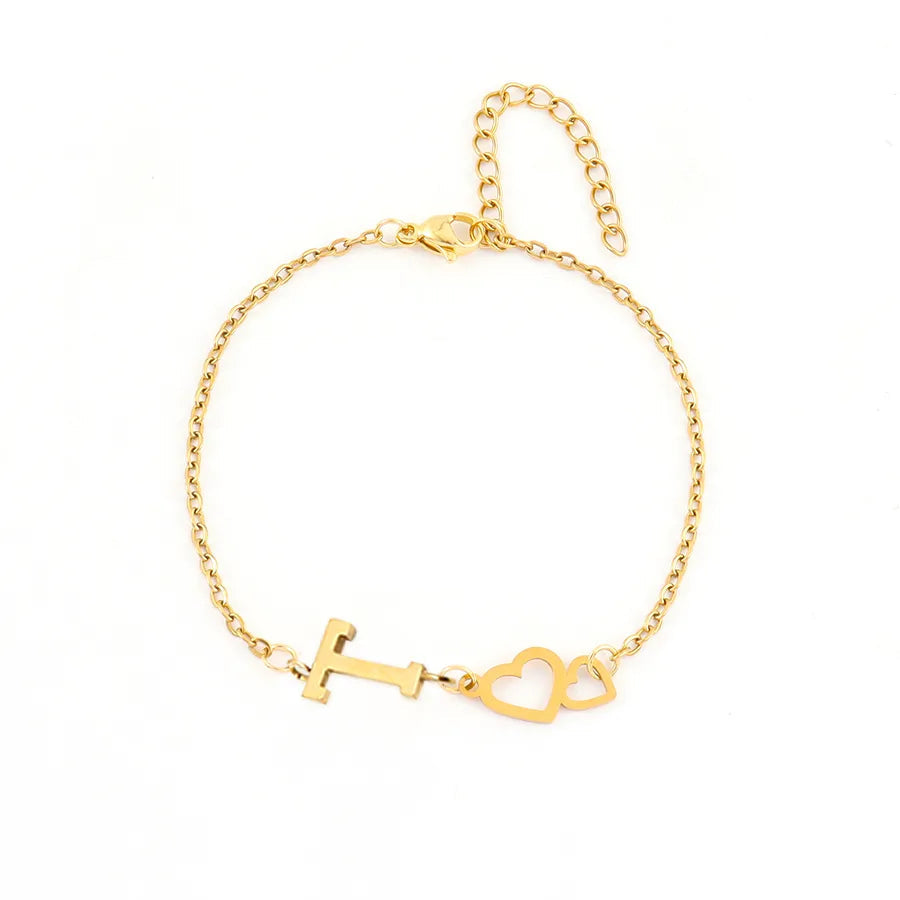 Loving Hearts Letter Bracelet