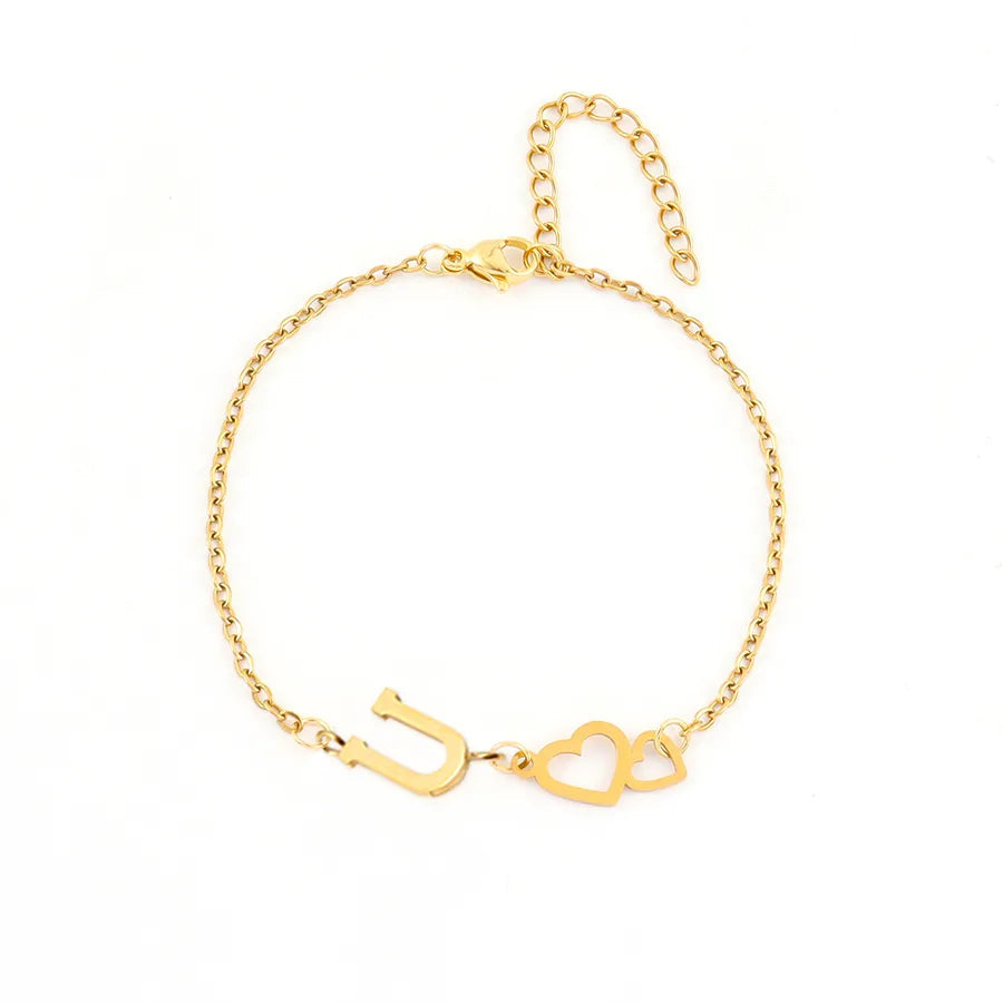 Loving Hearts Letter Bracelet