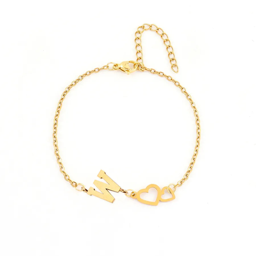 Loving Hearts Letter Bracelet