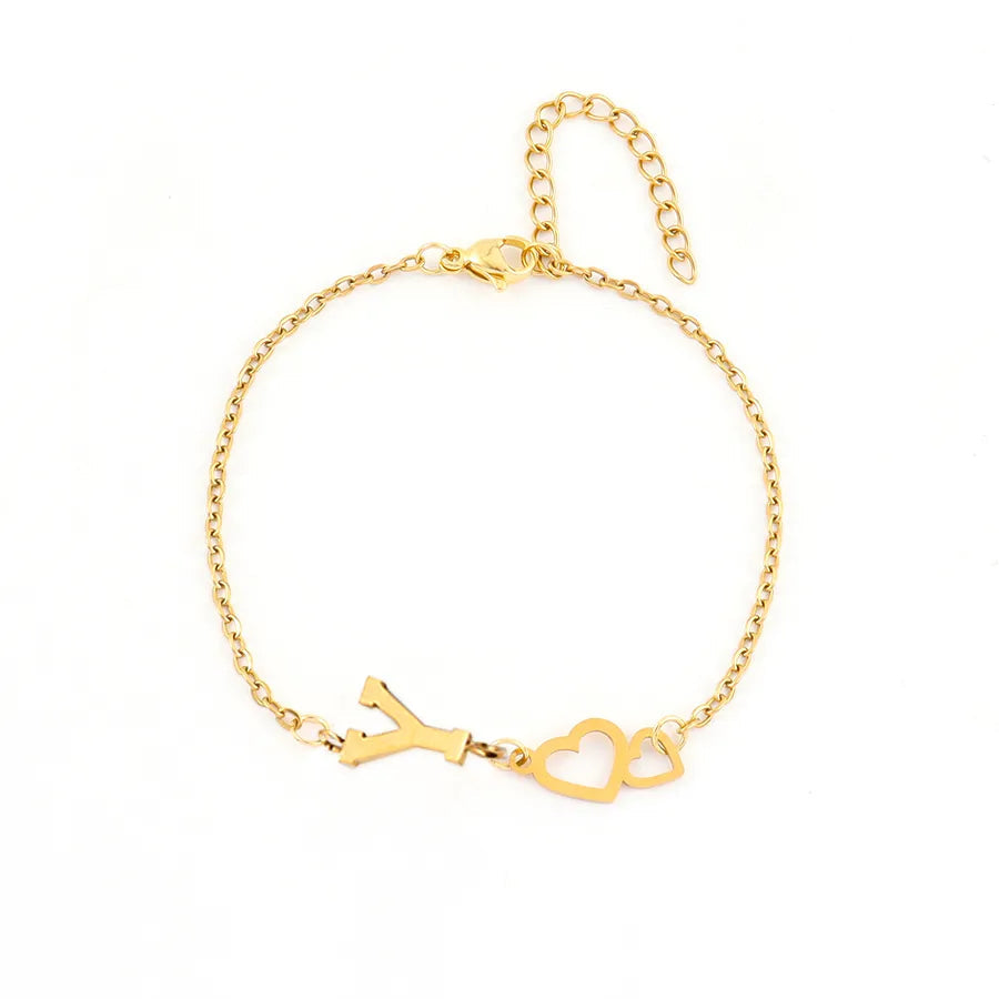 Loving Hearts Letter Bracelet
