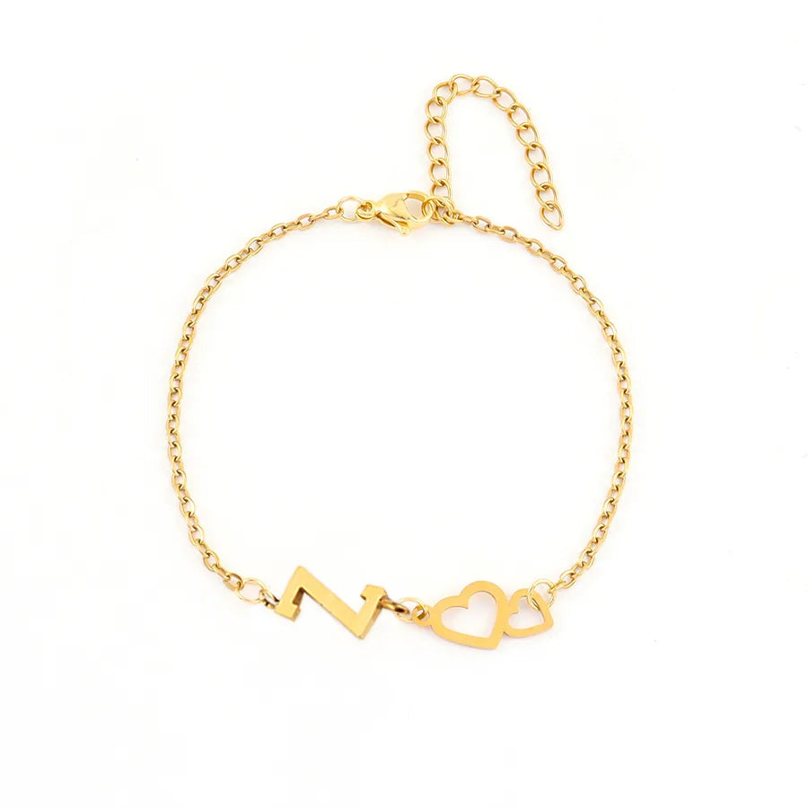 Loving Hearts Letter Bracelet