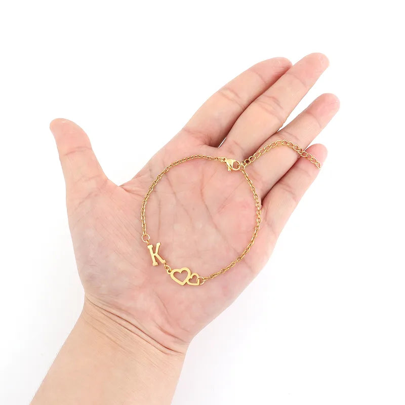 Loving Hearts Letter Bracelet