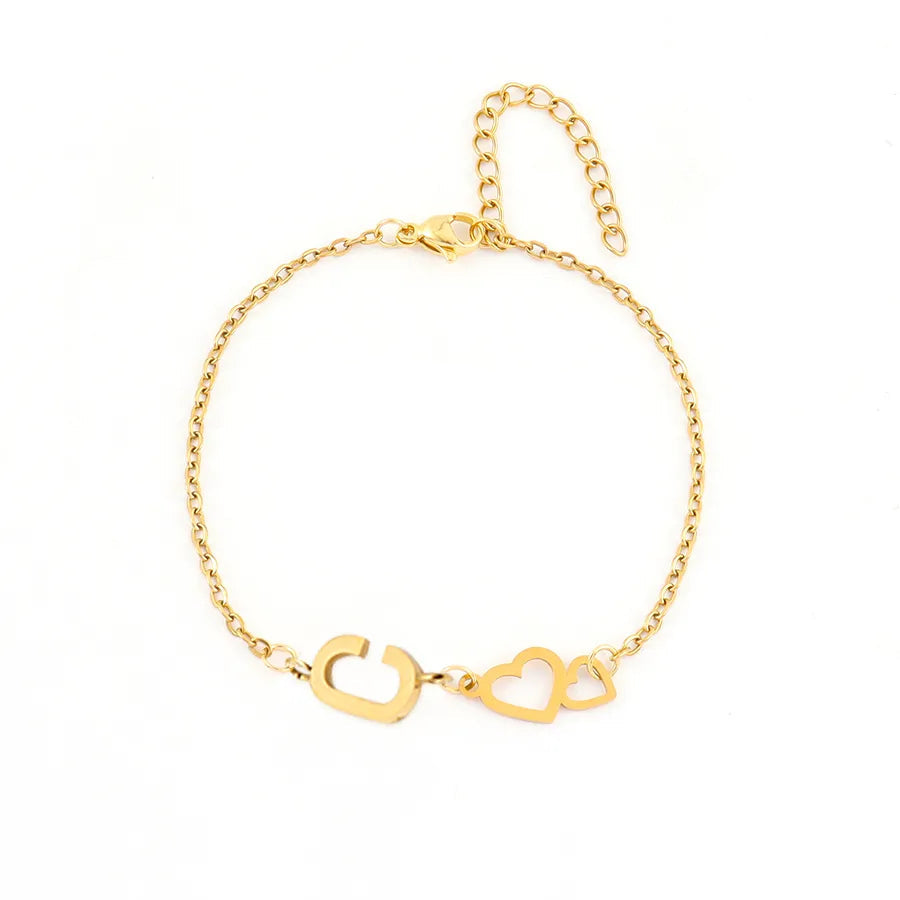 Loving Hearts Letter Bracelet