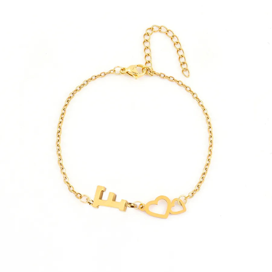 Loving Hearts Letter Bracelet