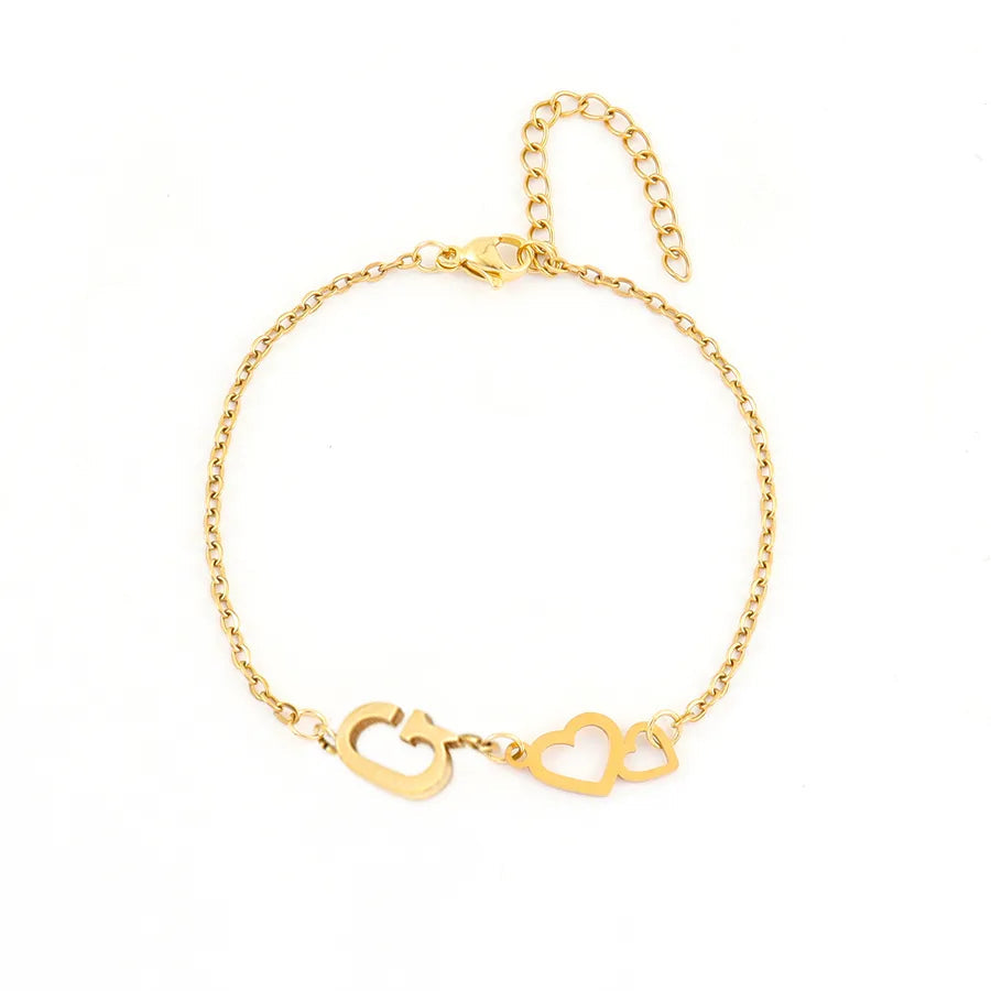 Loving Hearts Letter Bracelet