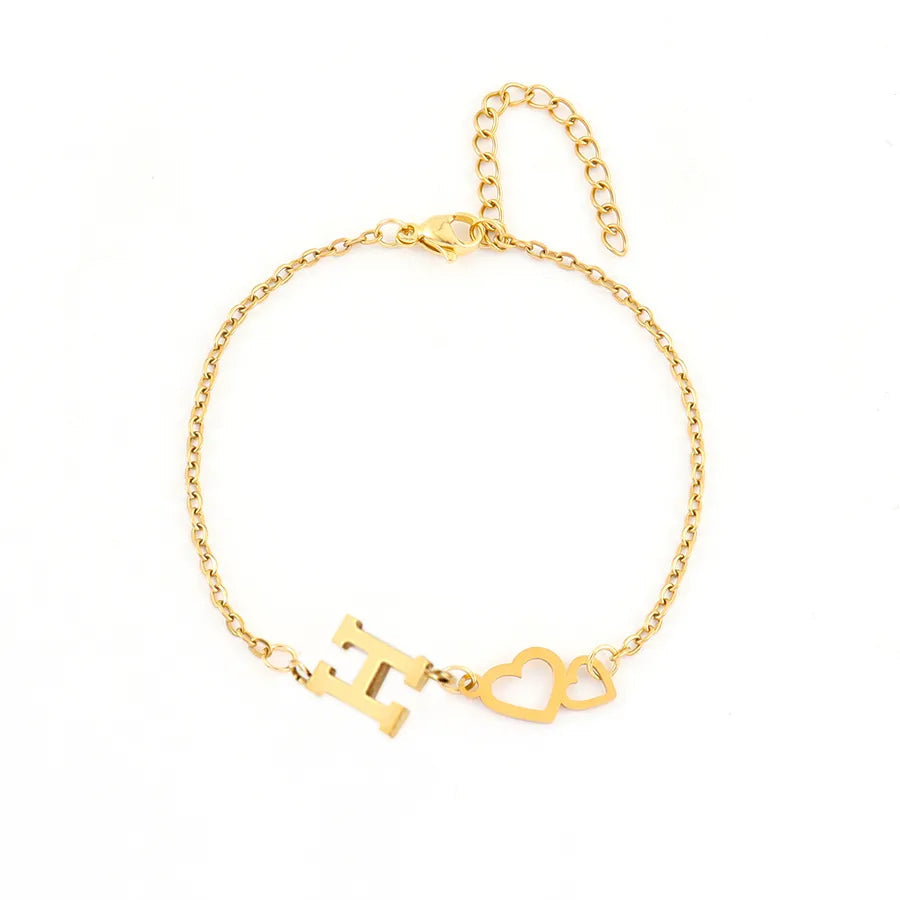 Loving Hearts Letter Bracelet