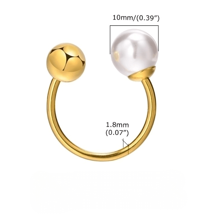 Pearl Inlay Open Ring