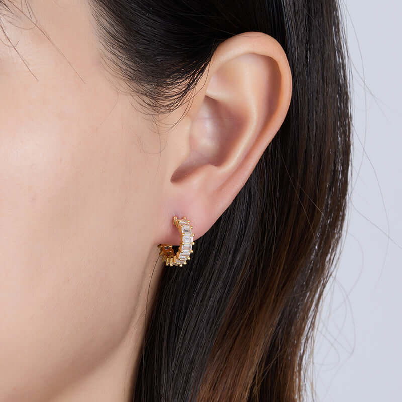 Shiny C Shape Earrings
