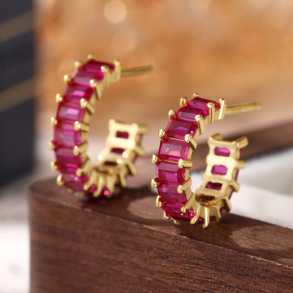 Shiny C Shape Earrings