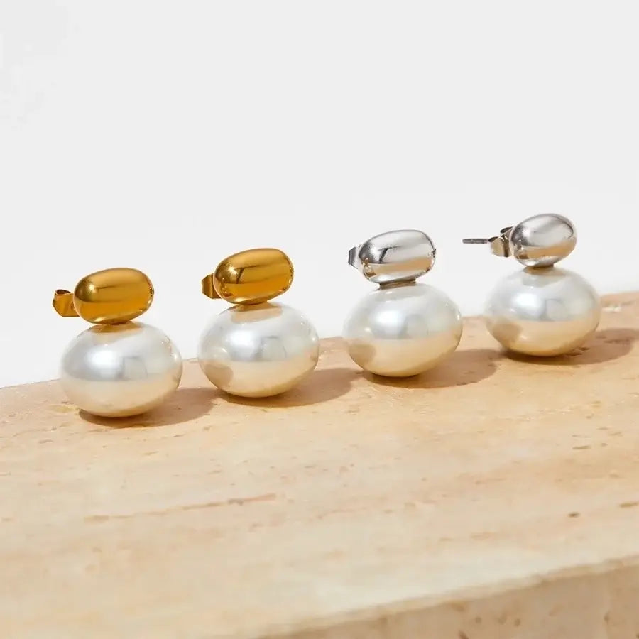 Sphere Pearl Studs