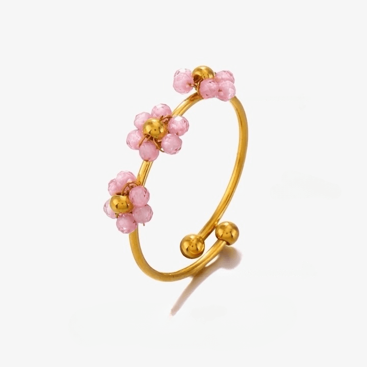 "Sweet Flower" Beaded Rings