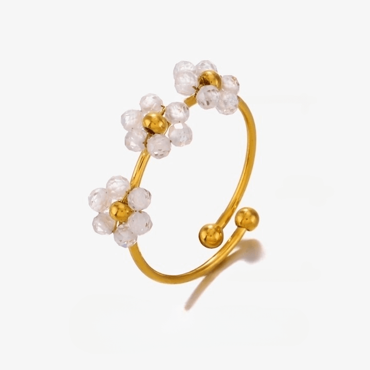 "Sweet Flower" Beaded Rings