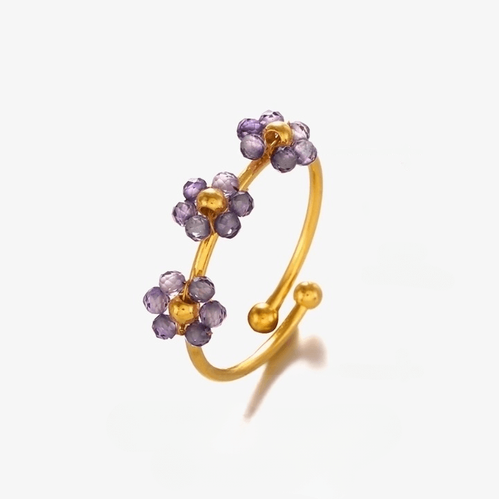 "Sweet Flower" Beaded Rings