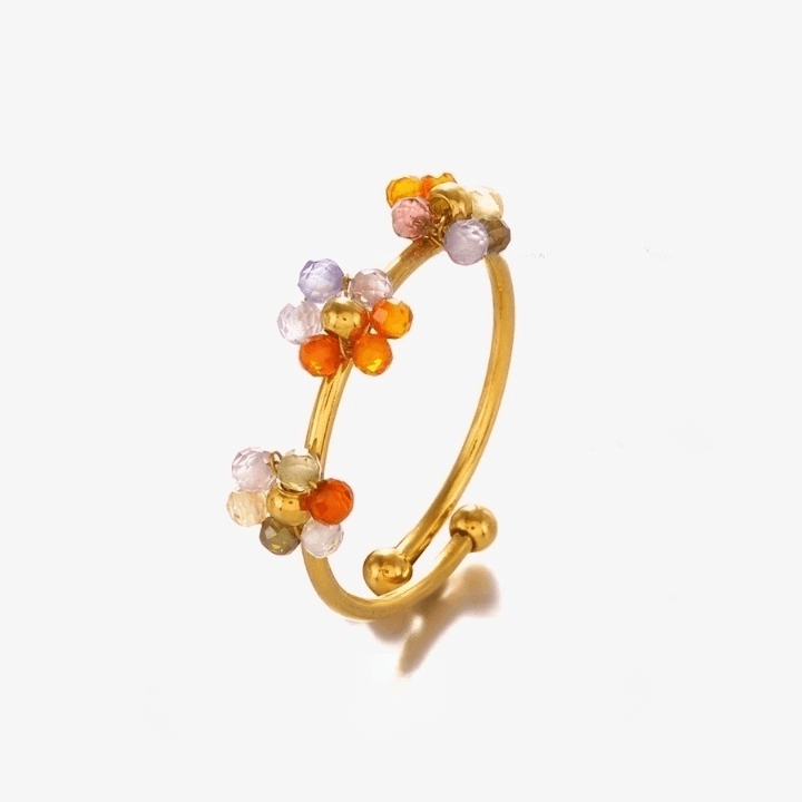 "Sweet Flower" Beaded Rings