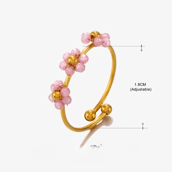 "Sweet Flower" Beaded Rings
