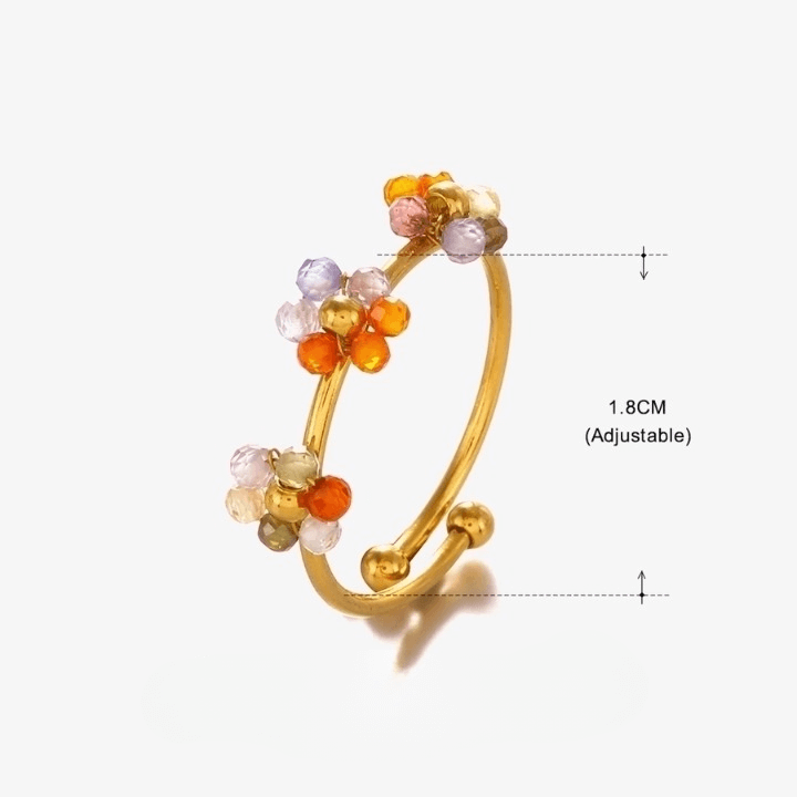 "Sweet Flower" Beaded Rings
