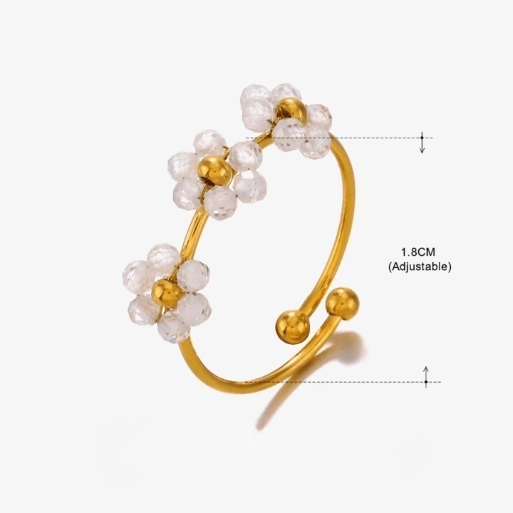 "Sweet Flower" Beaded Rings