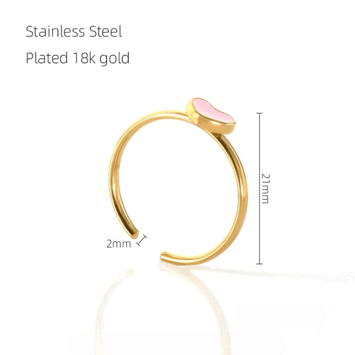 Love Dolphin Moon Heart Ring