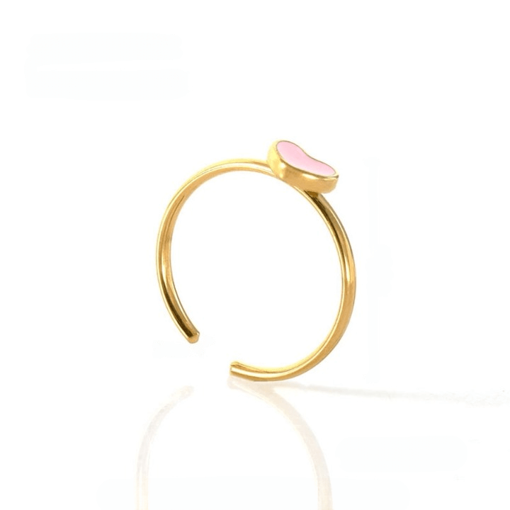 Love Dolphin Moon Heart Ring
