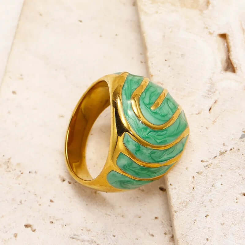 Casual Enamel Ring