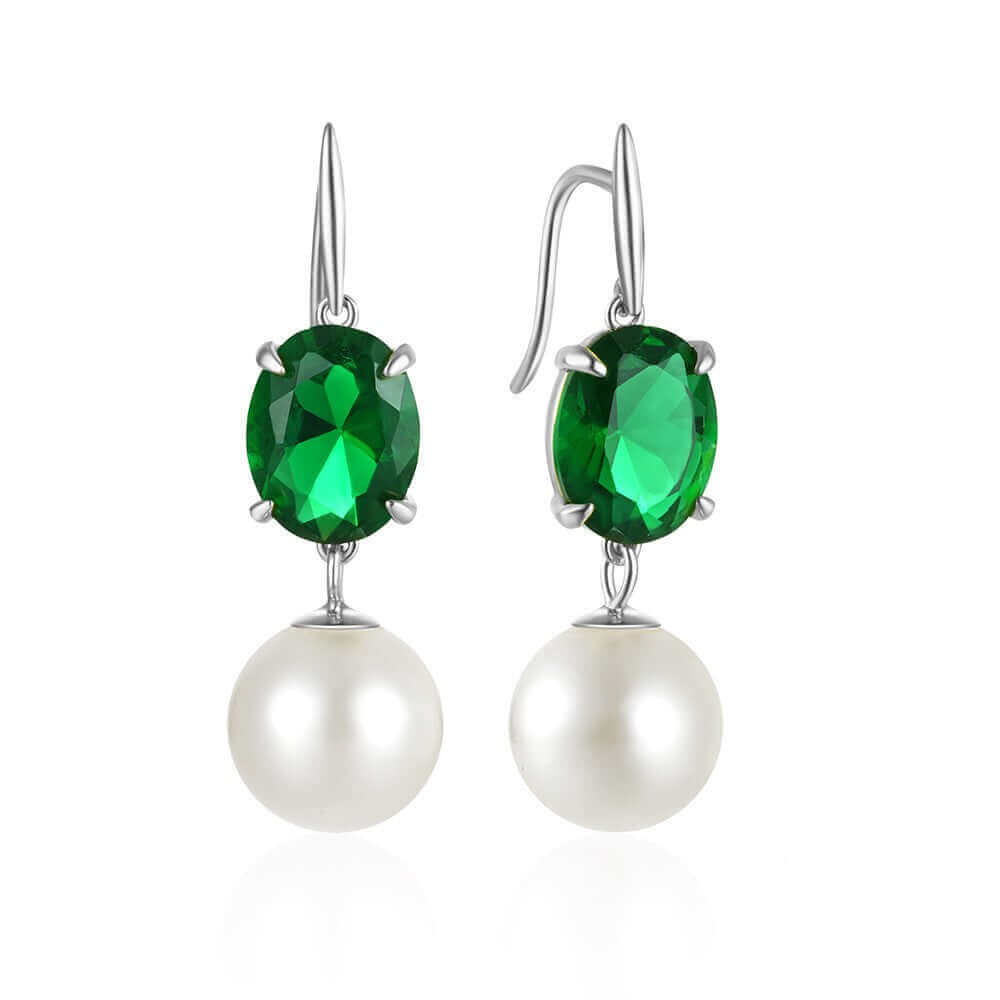 Elegant Pearl Zircon Drop Earrings