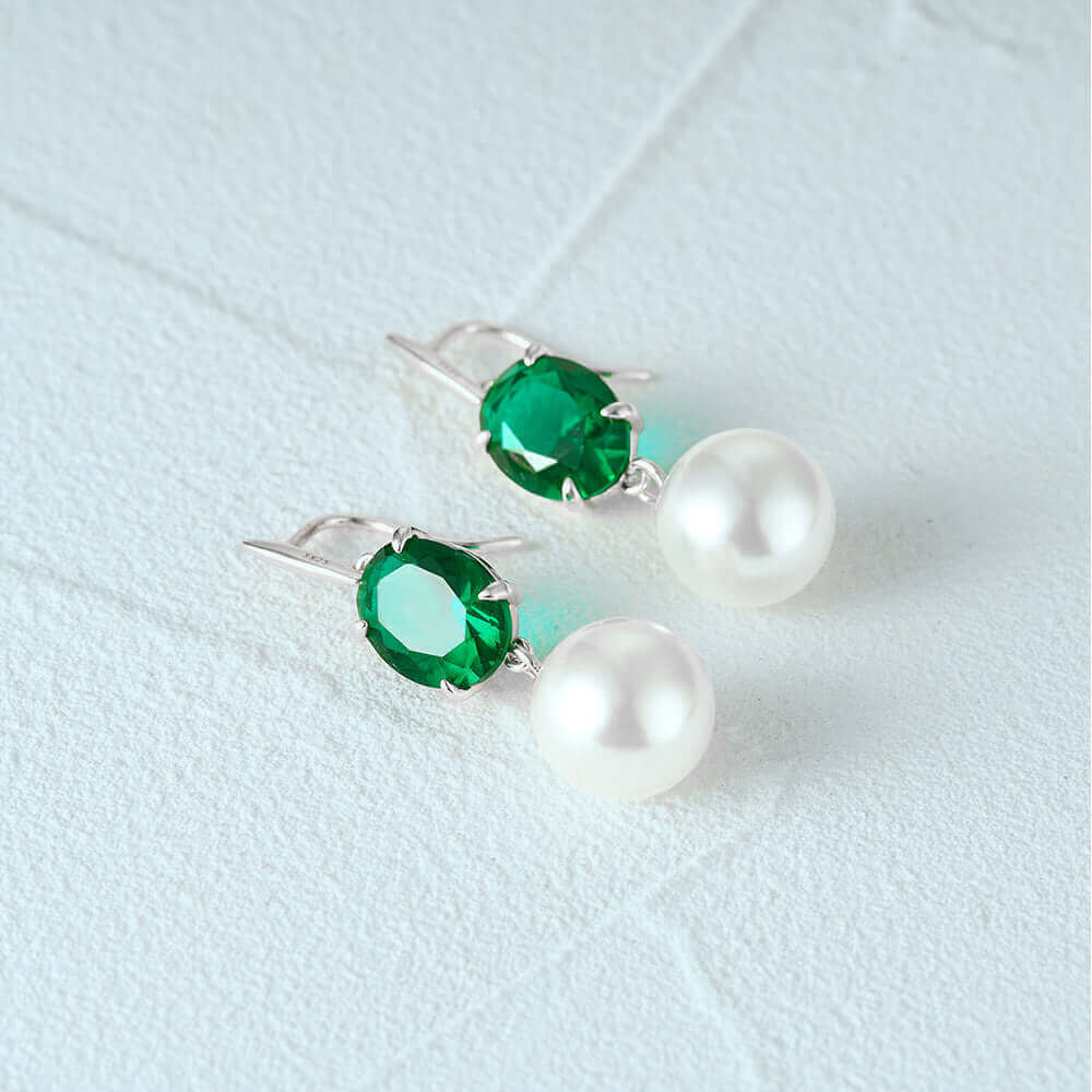 Elegant Pearl Zircon Drop Earrings