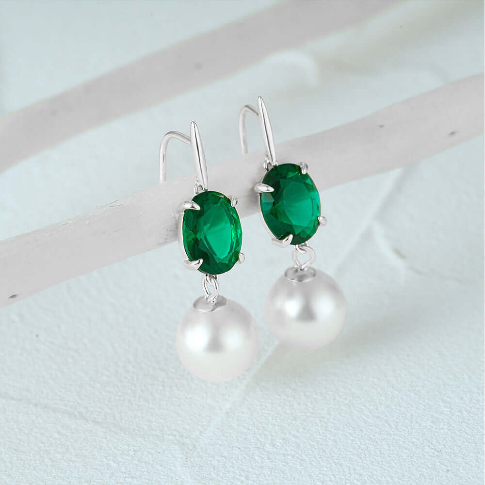 Elegant Pearl Zircon Drop Earrings