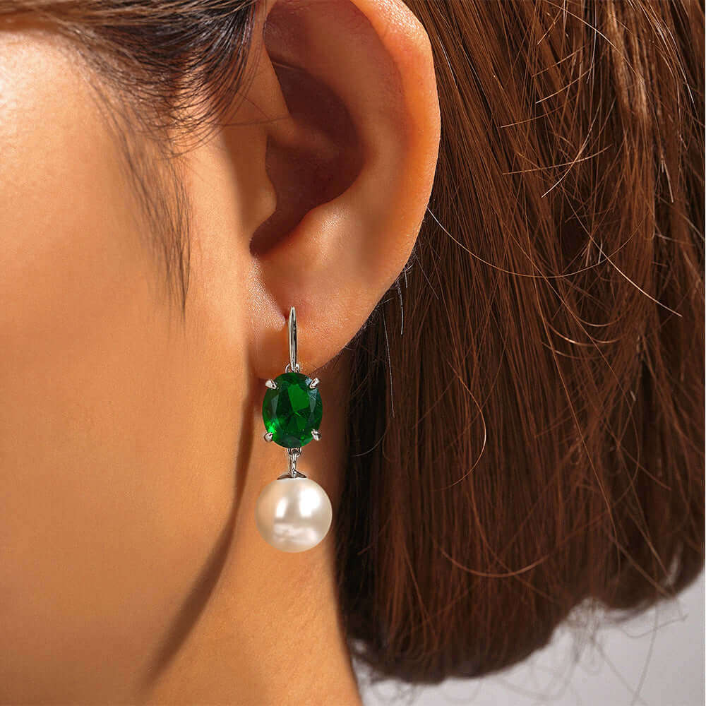 Elegant Pearl Zircon Drop Earrings