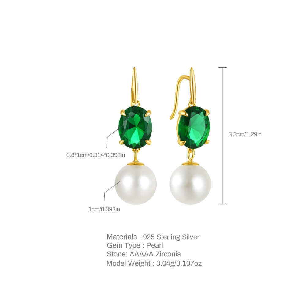 Elegant Pearl Zircon Drop Earrings