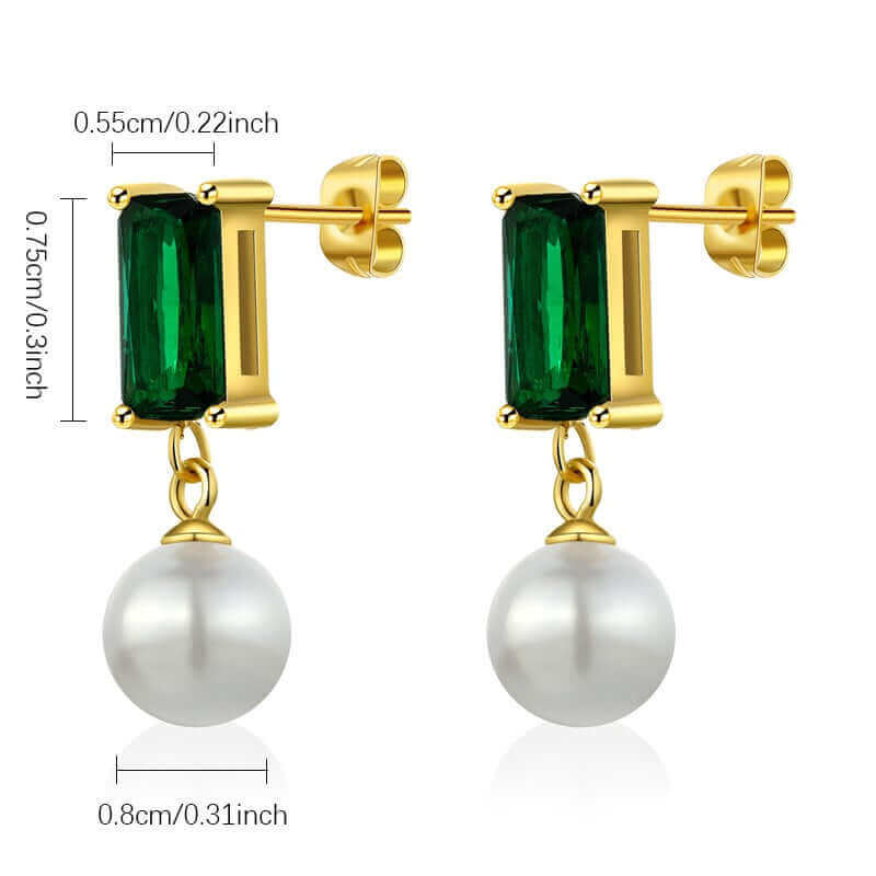 Elegant Pearl Zircon Drop Earrings