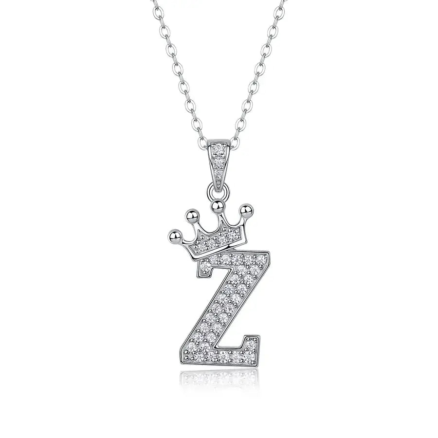 Everlasting Crown Letter Pendant