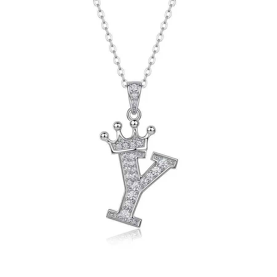 Everlasting Crown Letter Pendant