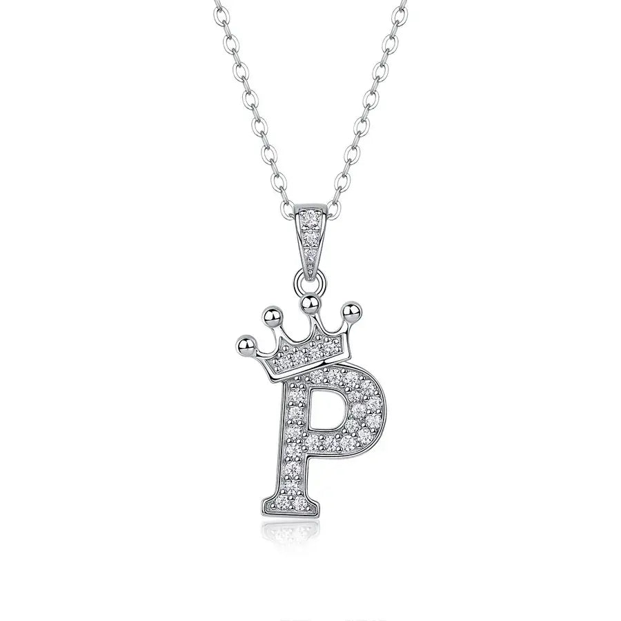 Everlasting Crown Letter Pendant