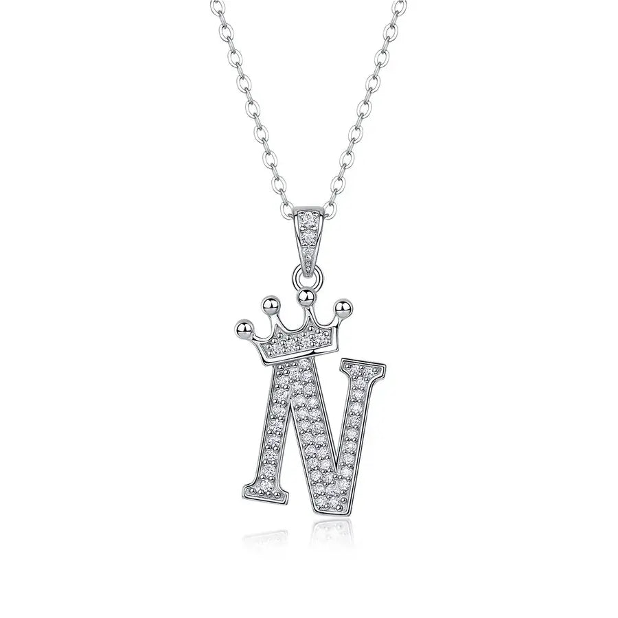 Everlasting Crown Letter Pendant