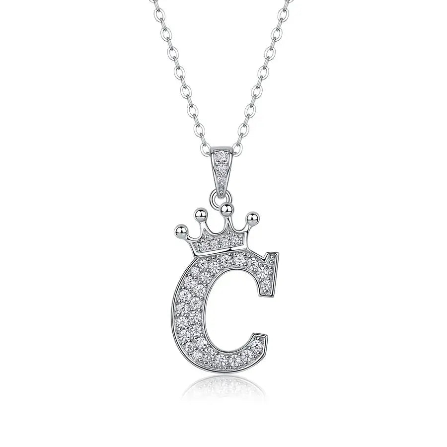 Everlasting Crown Letter Pendant