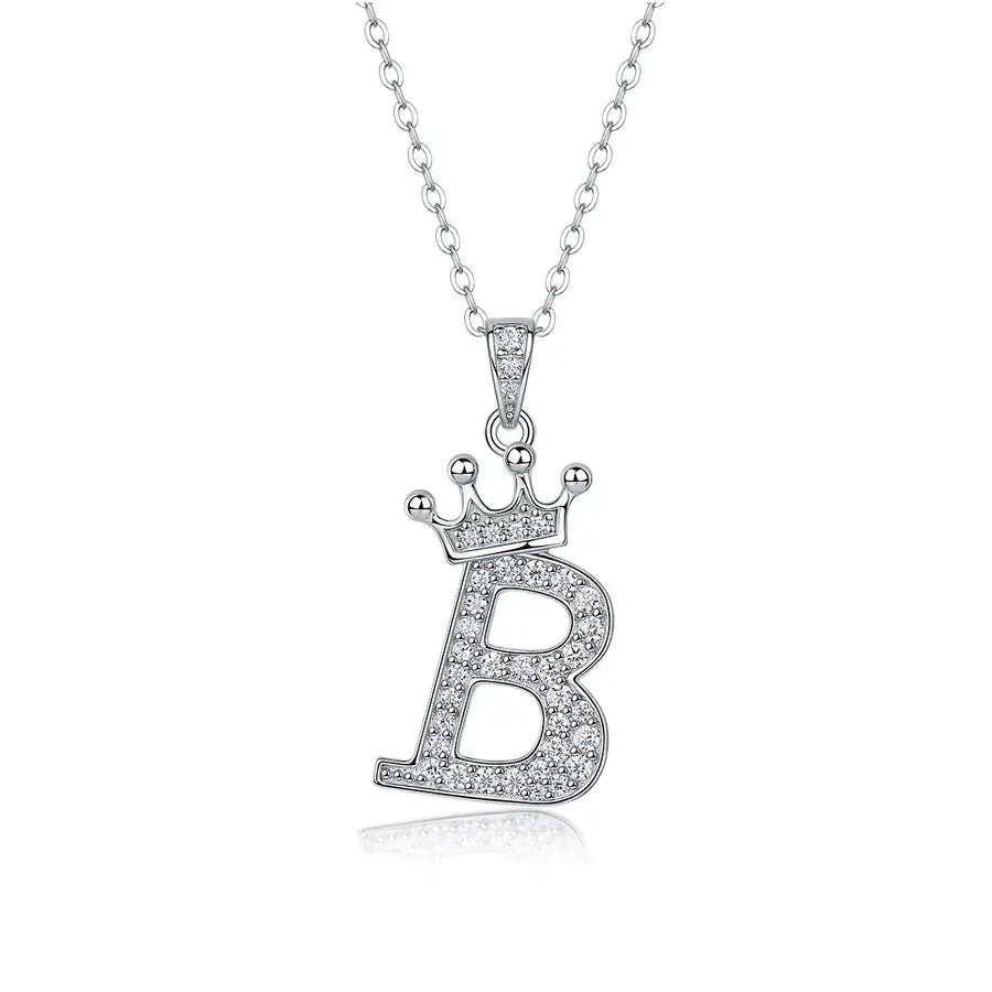 Everlasting Crown Letter Pendant